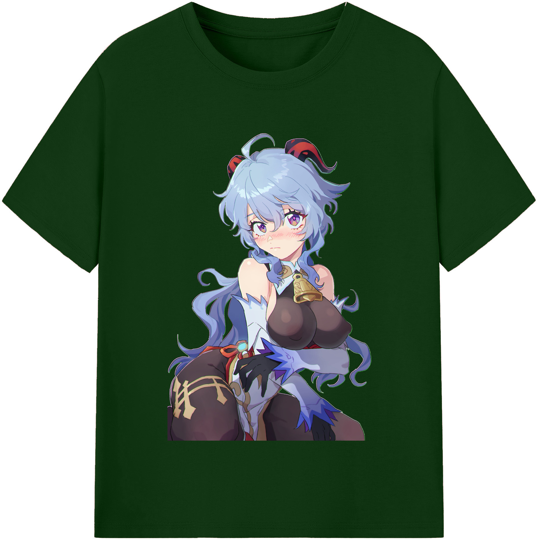 げんし神 甘雨 かんう genshin Ganyu 綿100％半袖Tシャツ（フロントプリント）